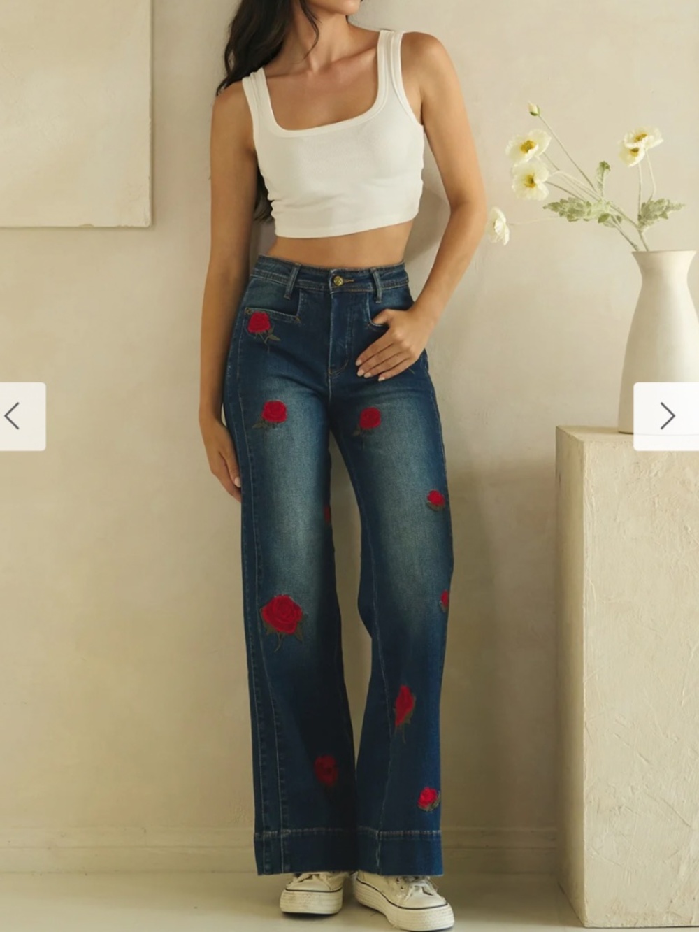 Oli & Hali “Robin” Oli And Hali Rose Embroidered Denim Pants Jeans 63 View 5